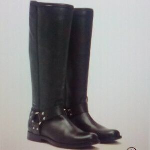 Frye's tall leather harness boots
